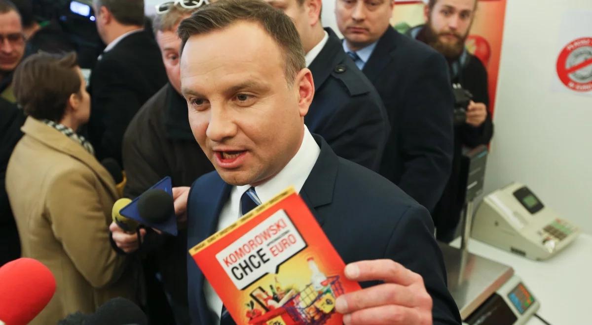 Andrzej Duda otworzył "Bronko-market". Polityk PiS pyta prezydenta o strefę euro