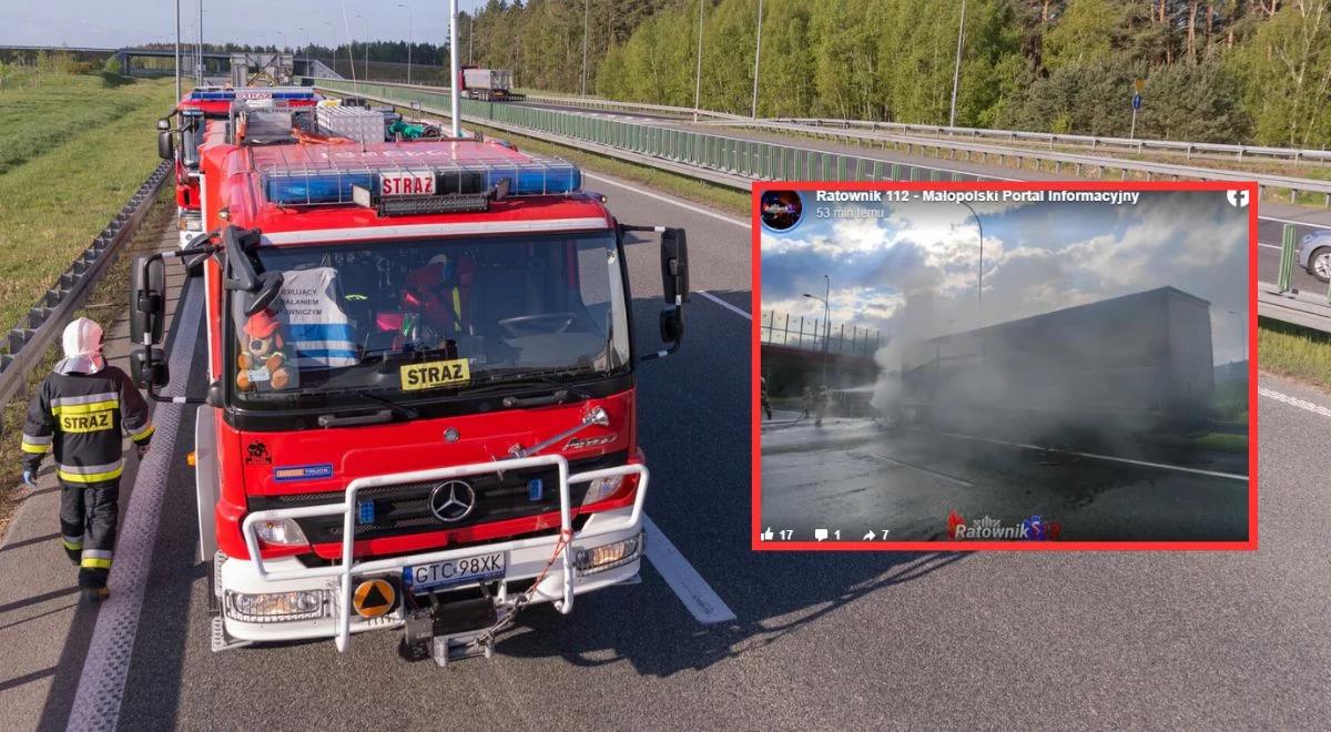 Pożar na A4. Utrudnienia dla kierowców