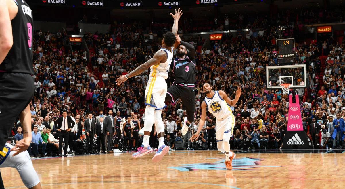 NBA: Dwayne Wade z pierwszoplanową rolą wieczoru. Warriors przegrali po ekwilibrystycznym rzucie zawodnika Heat [WIDEO]