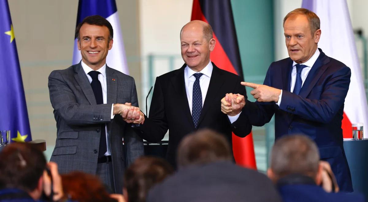 Spotkanie Trójkąta Weimarskiego. Media: polski premier pogodził w Berlinie przywódców Francji i Niemiec