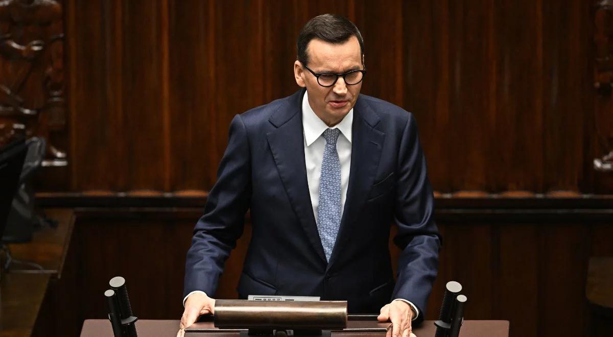 Premier Mateusz Morawiecki w Sejmie: chcę zaprosić wszystkich do koalicji polskich spraw