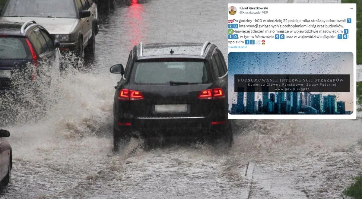 Zalane ulice i budynki. Najwięcej interwencji w Warszawie. Alerty obowiązują do wieczora