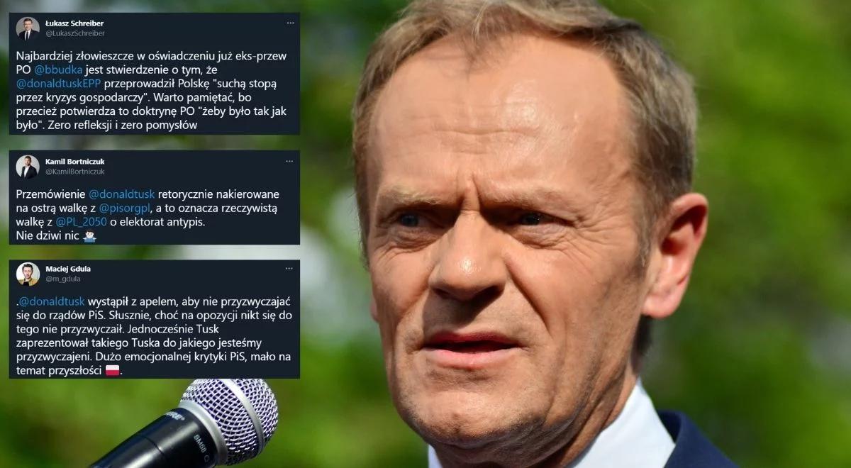 "Zero refleksji i pomysłów", "antypisowska retoryka". Fala komentarzy po powrocie Tuska