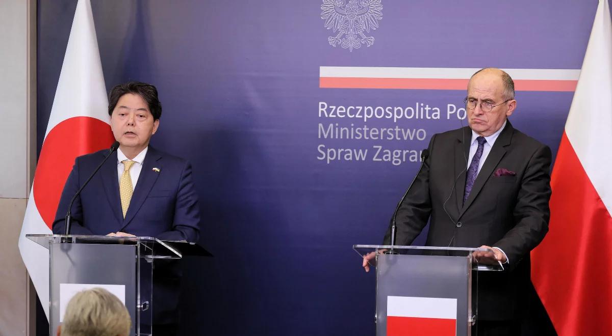 "Rosja wybrała drogę agresji i wojny zamiast dialogu". Spotkanie szefów MSZ Polski i Japonii