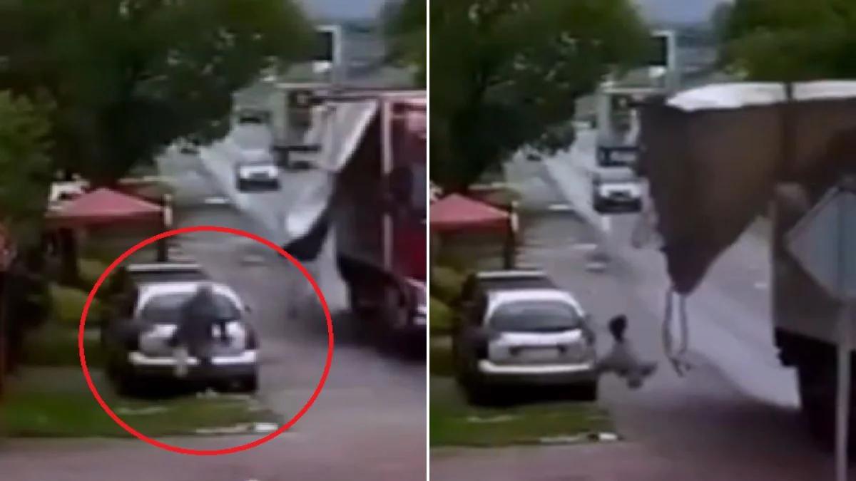 Wstrząsający wypadek w Kamieńsku. Pas oderwał się od TIR-a i ściął kobietę