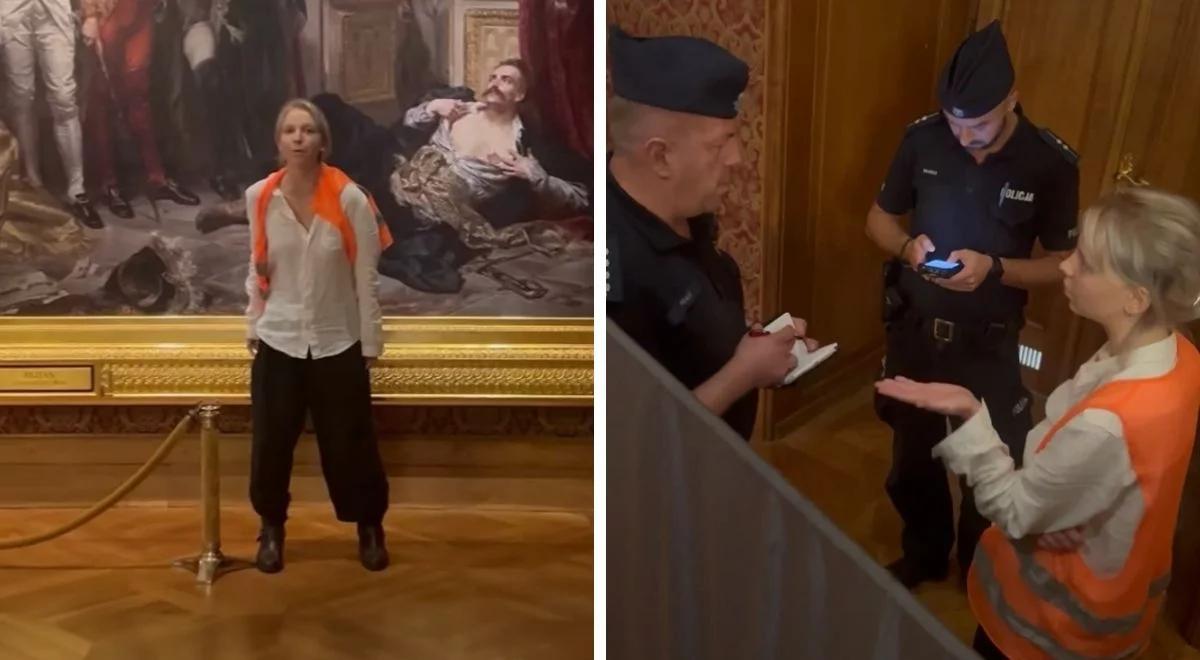 Aktywistka Ostatniego Pokolenia obnażyła się pod "Rejtanem" Matejki