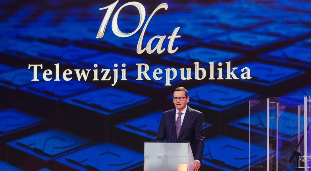 Jubileusz Telewizji Republika. Premier Morawiecki: stacja ta była wyłomem na drodze do powrotu wolności słowa