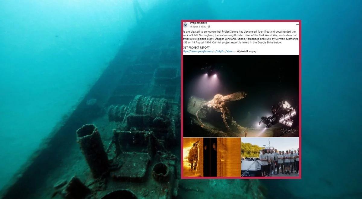 Odnaleziono wrak HMS Nottingham. 110 lat temu zatopił go niemiecki U-Boot