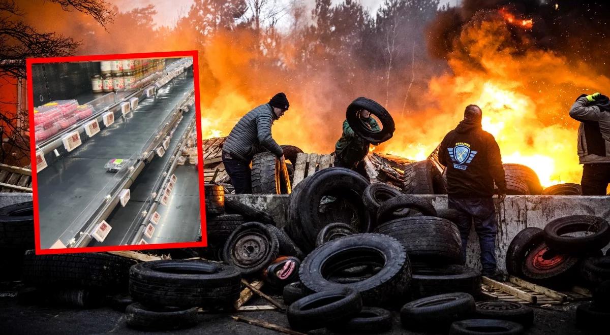 Belgia: rolnicy nie przestają strajkować. Półki w sklepach świecą pustkami