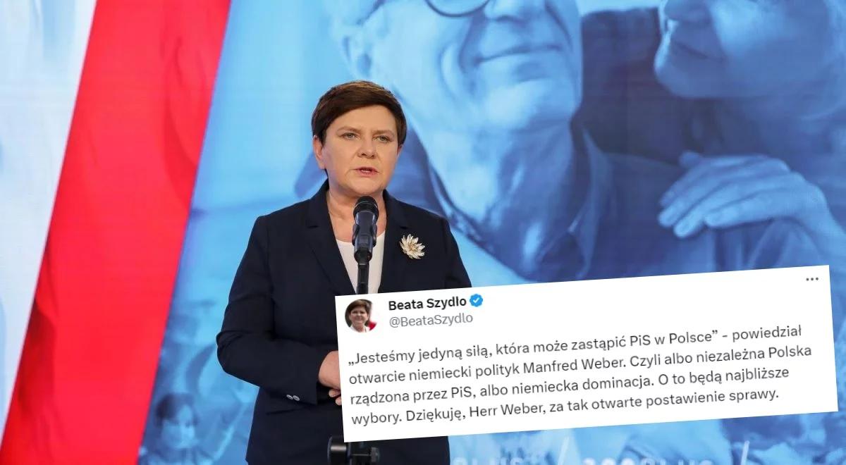  PiS vs PO, czyli niezależność lub niemiecka dominacja? Szydło: dziękuję panu Weberowi za otwarte postawienie sprawy