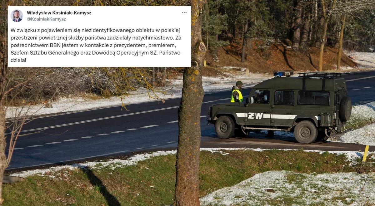 Niezidentyfikowany obiekt w polskiej przestrzeni powietrznej. Szef MON: służby zadziałały natychmiastowo