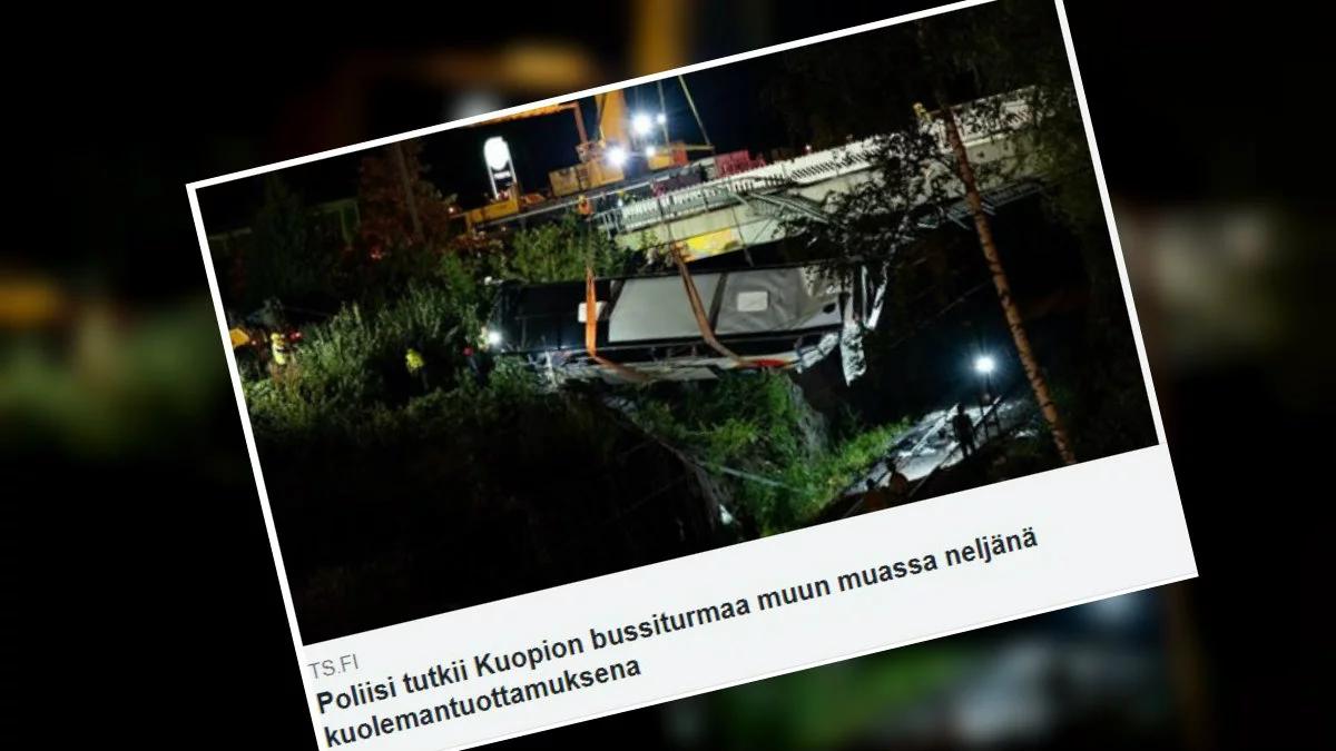 Finlandia: autokar wiozący emerytów na urlop spadł z wiaduktu. Są ofiary śmiertelne