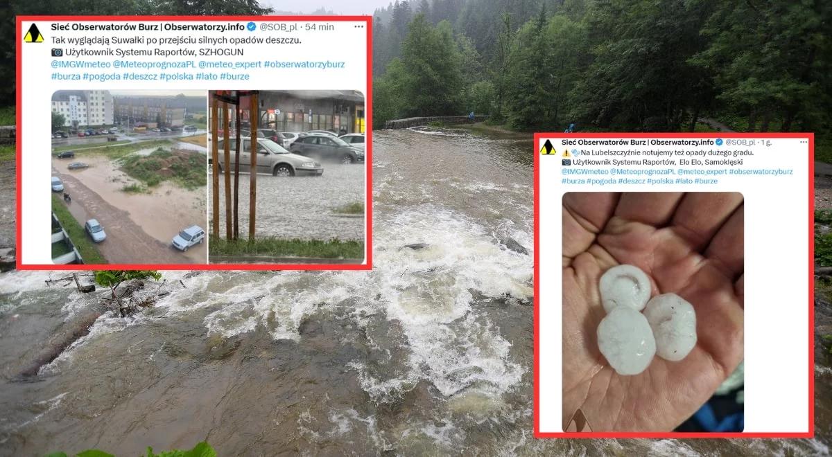 Nagrania z nawałnic zalały sieć. Ulice jak rzeki, grad jak orzechy włoskie