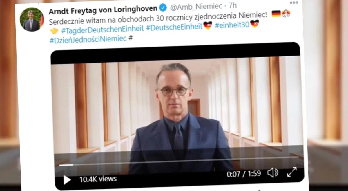 "Dziękuję Polsko!". Szef niemieckiego MSZ w 30. rocznicę zjednoczenia Niemiec