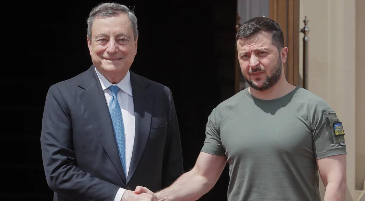 "Przekaz jedności". Włoskie media chwalą wizytę Draghiego w Kijowie