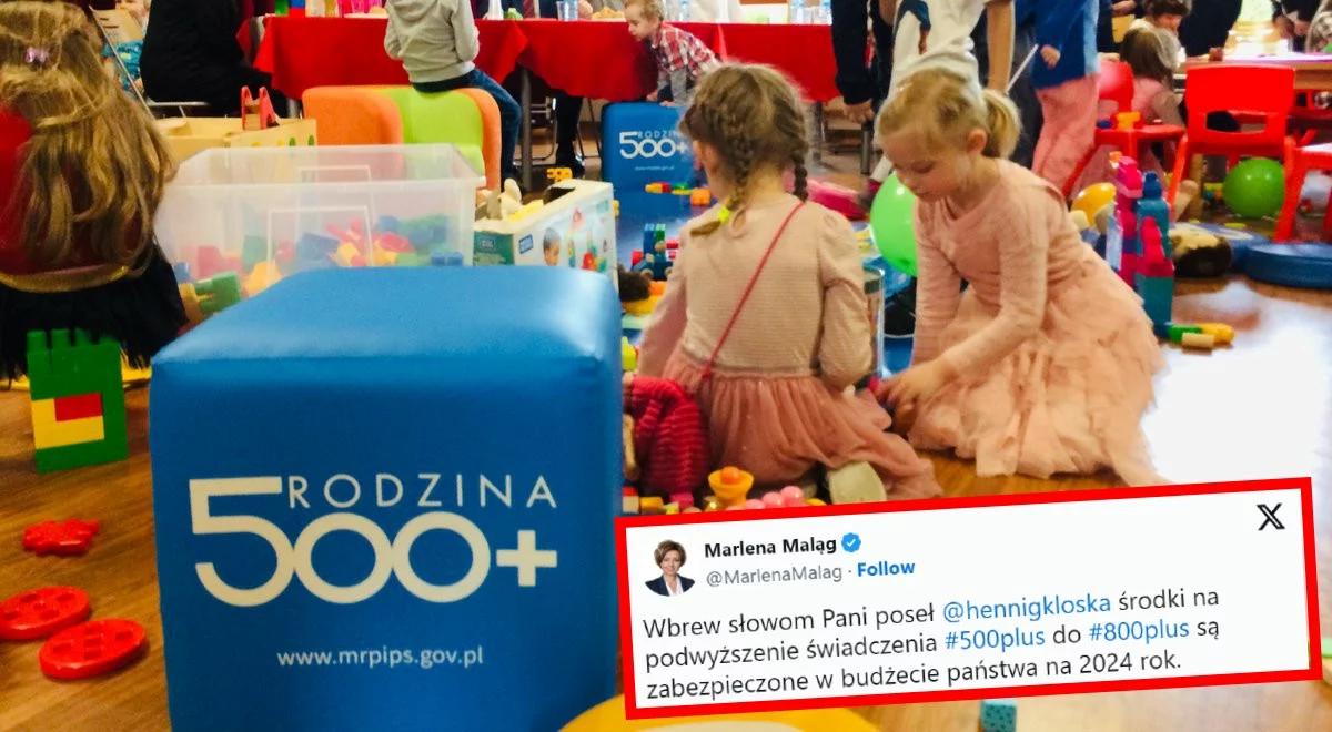 Marlena Maląg uspokaja: środki na podwyższenie świadczenia 500+ są zabezpieczone w budżecie