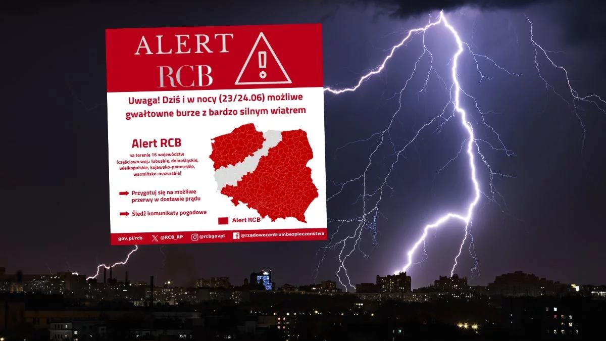 Silne burze nad Polską. RCB rozszerza alerty. Setki interwencji strażaków