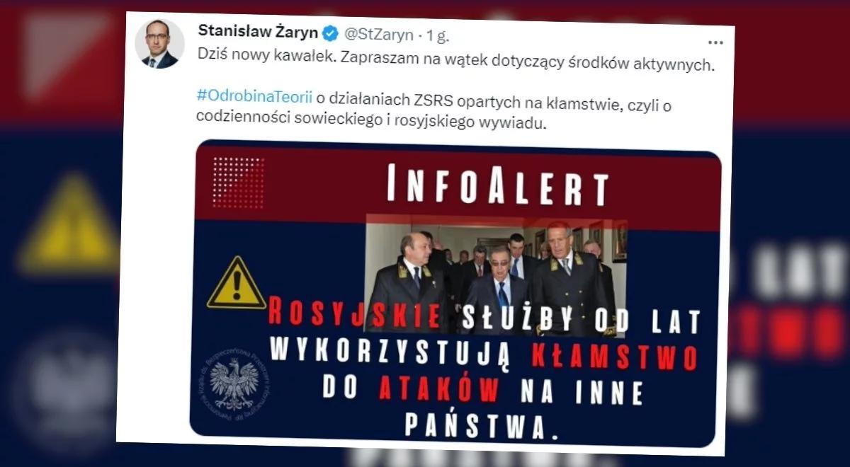 "Wykorzystują kłamstwo do ataków na inne państwa". Żaryn o działaniu rosyjskich służb 