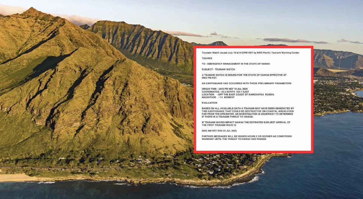 Tsunami może uderzyć w Hawaje. Ostrzeżenie po wstrząsach