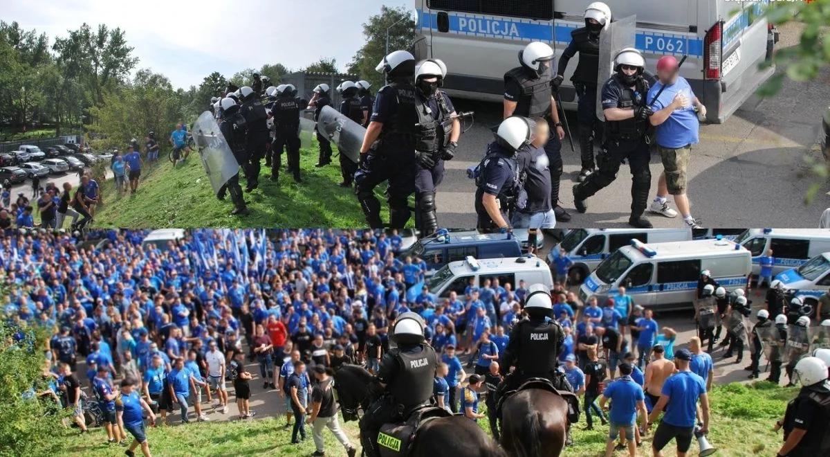 Rzucali w policjantów kamieniami. Zamieszki po meczu Polonia Bytom - Ruch Chorzów