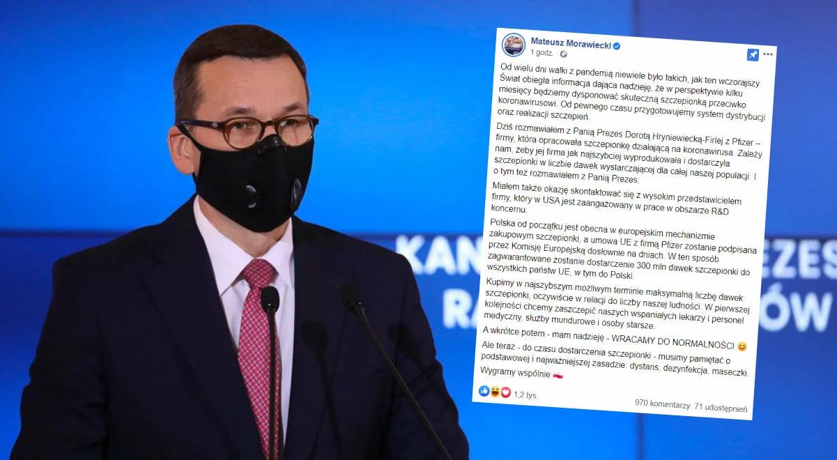 Premier: kupimy w najszybszym możliwym terminie maksymalnie dużą liczbę dawek szczepionki