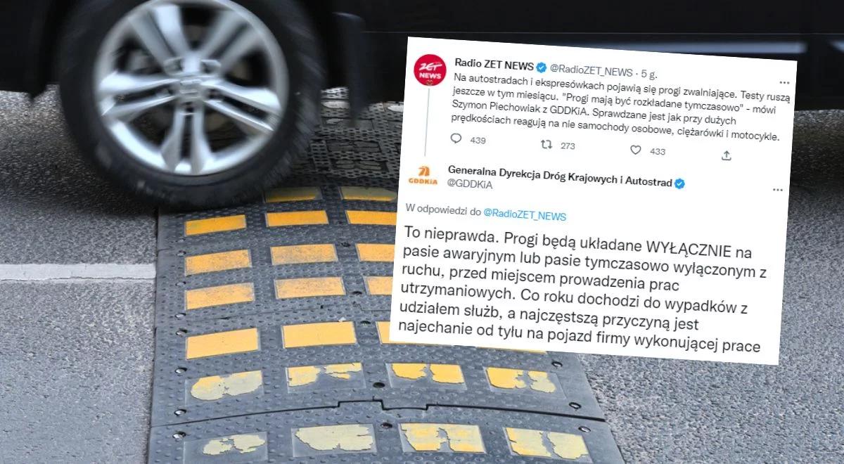 Na autostradach pojawią się progi zwalniające? GDDKiA dementuje fake newsa Radia Zet