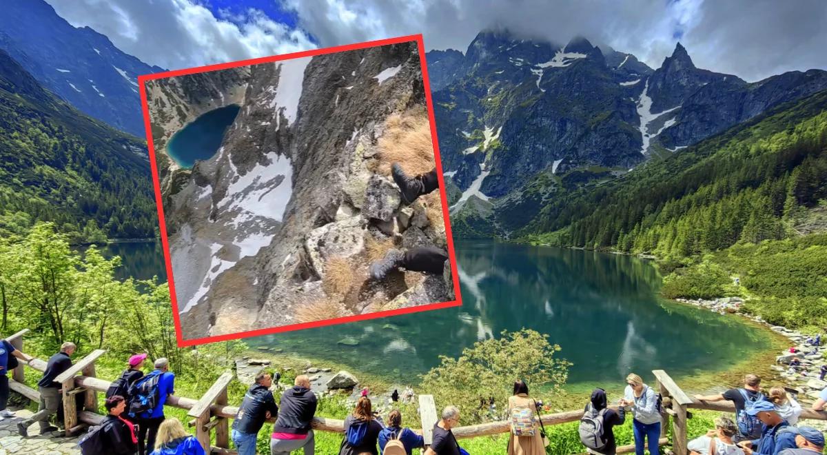Skandaliczne zachowanie turysty nad Morskim Okiem. Film obiegł sieć