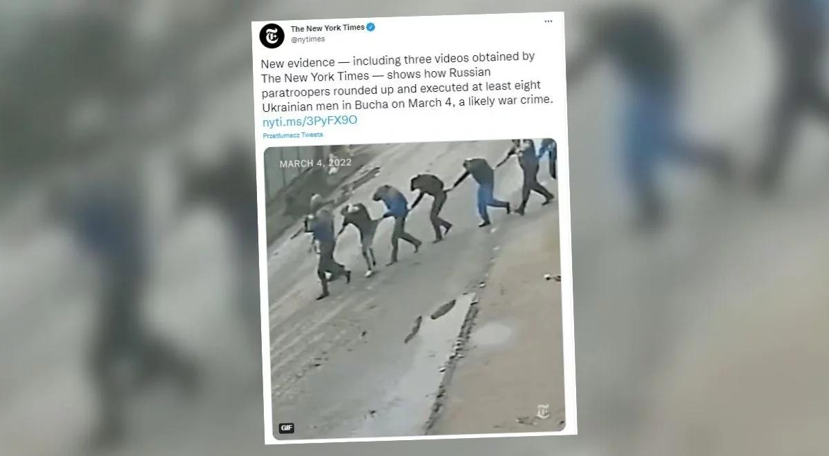 Przerażające obrazy z Buczy. "NYT": nowe nagrania ukazują egzekucję