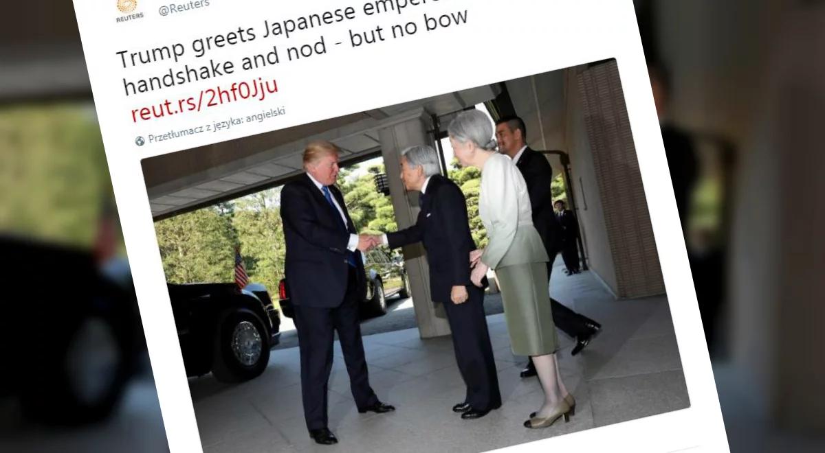 Trump spotkał się z cesarzem Akihito. Prezydent USA nie ugiął się przed władcą Japonii