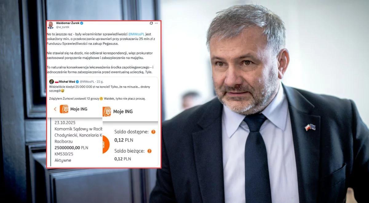 Ogromna blokada na koncie Wosia. Żurek: zabezpieczenie przed ucieczką