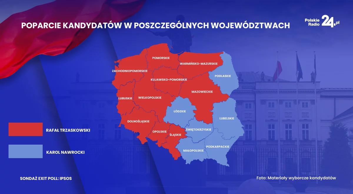 Wyniki wyborów 2025. Gdzie wygrał Trzaskowski, a gdzie Nawrocki? [MAPA]