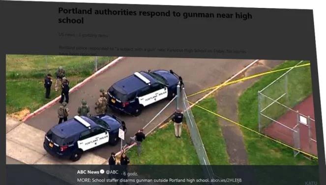 O krok od tragedii w Portland. Nauczyciel uniemożliwił atak uzbrojonego 18-latka
