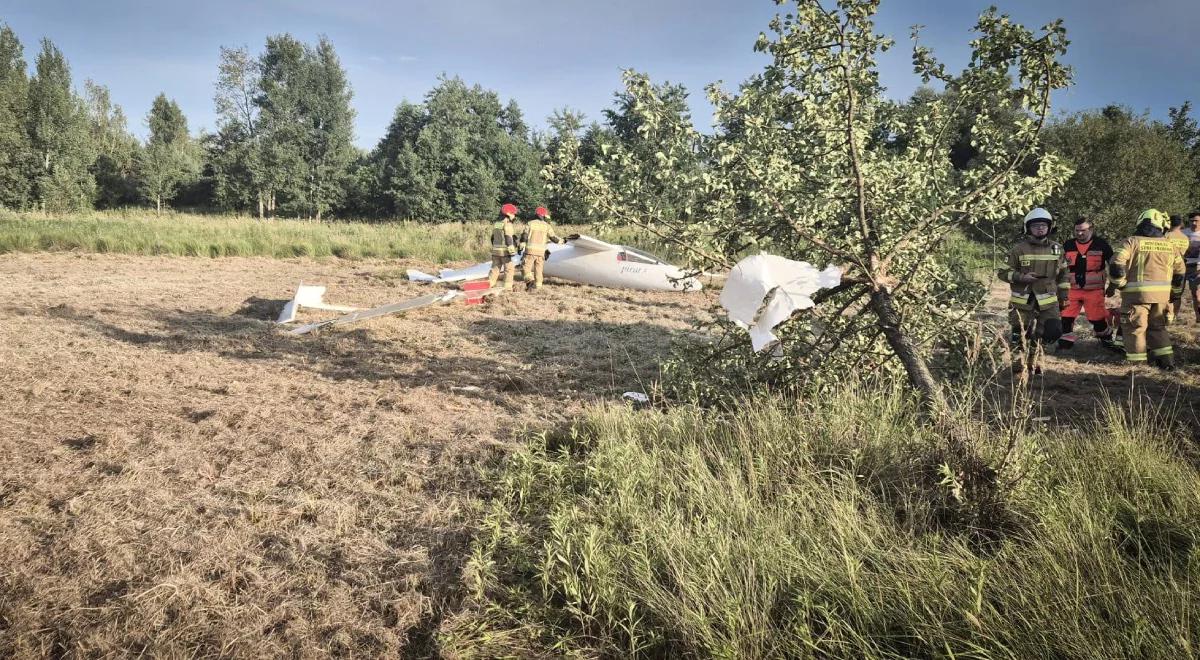 Wypadek szybowca w Musikowie. Spadł na łąkę