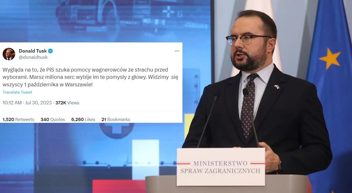 Wiceszef MSZ odpowiada na wpis Tuska. "To bagatelizowanie realnego zagrożenia bezpieczeństwa państwa"