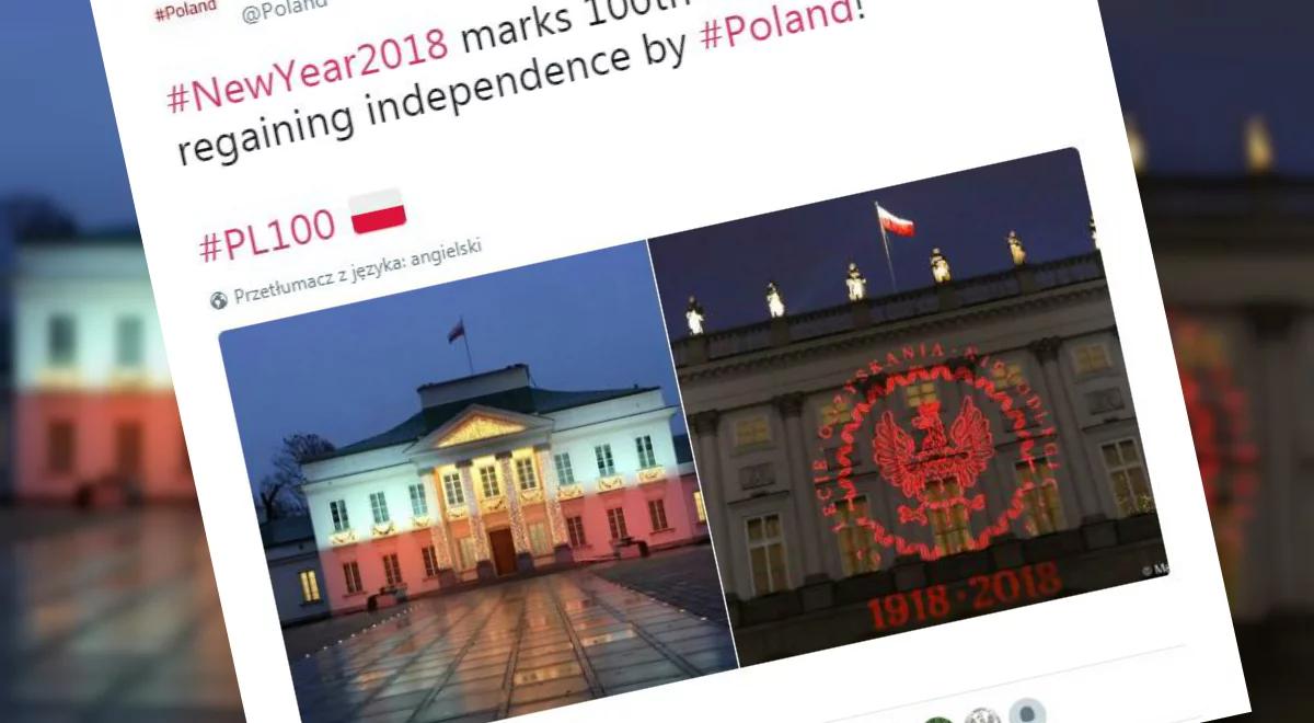 Obchody stulecia niepodległości. Pałac Prezydencki i Belweder w barwach narodowych