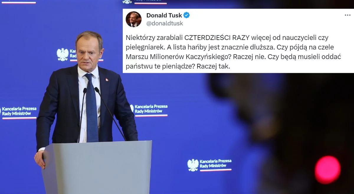 Tusk: niektórzy zarabiali czterdzieści razy więcej od nauczycieli czy pielęgniarek