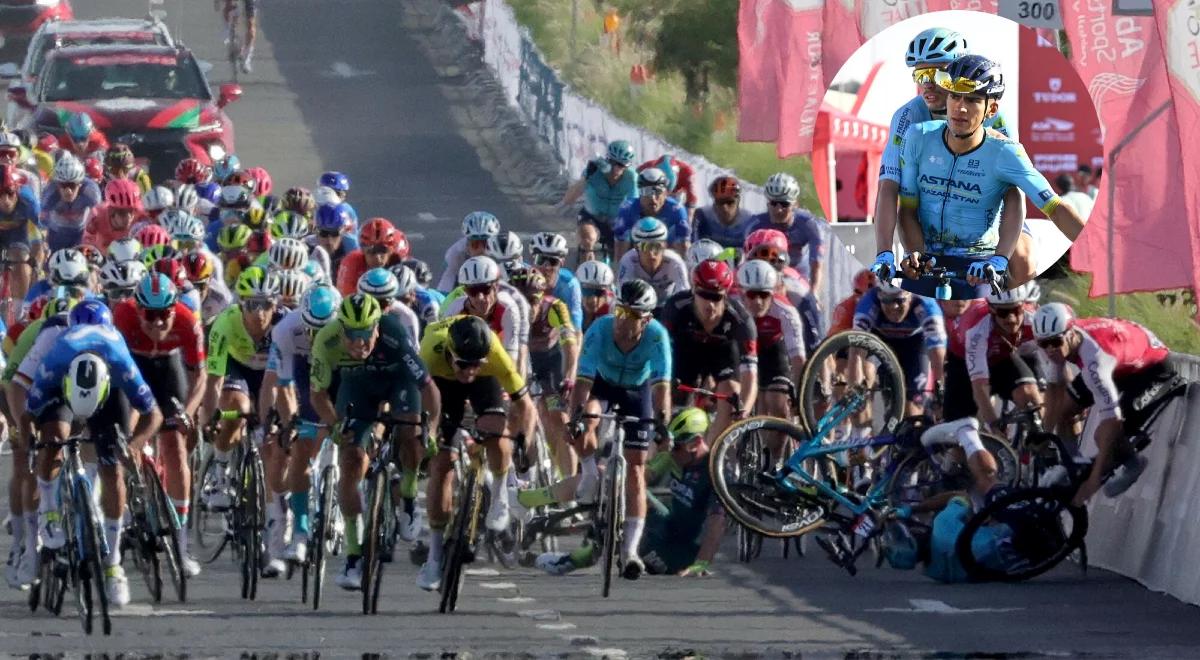 Po groźnym wypadku posadził kolegę na swoim rowerze. Sceny z wyścigu UAE Tour obiegają świat