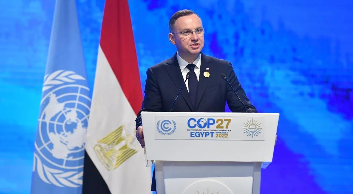 Prezydent Duda na szczycie COP27: Polska stanowi przykład kraju idącego ścieżką zrównoważonego rozwoju