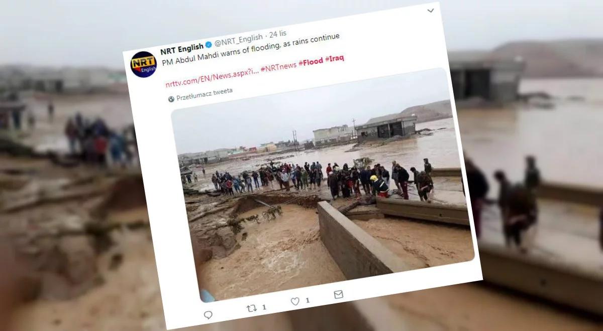 Irak: 21 ofiar śmiertelnych powodzi. Kilkadziesiąt tysięcy osób opuściło swe domy