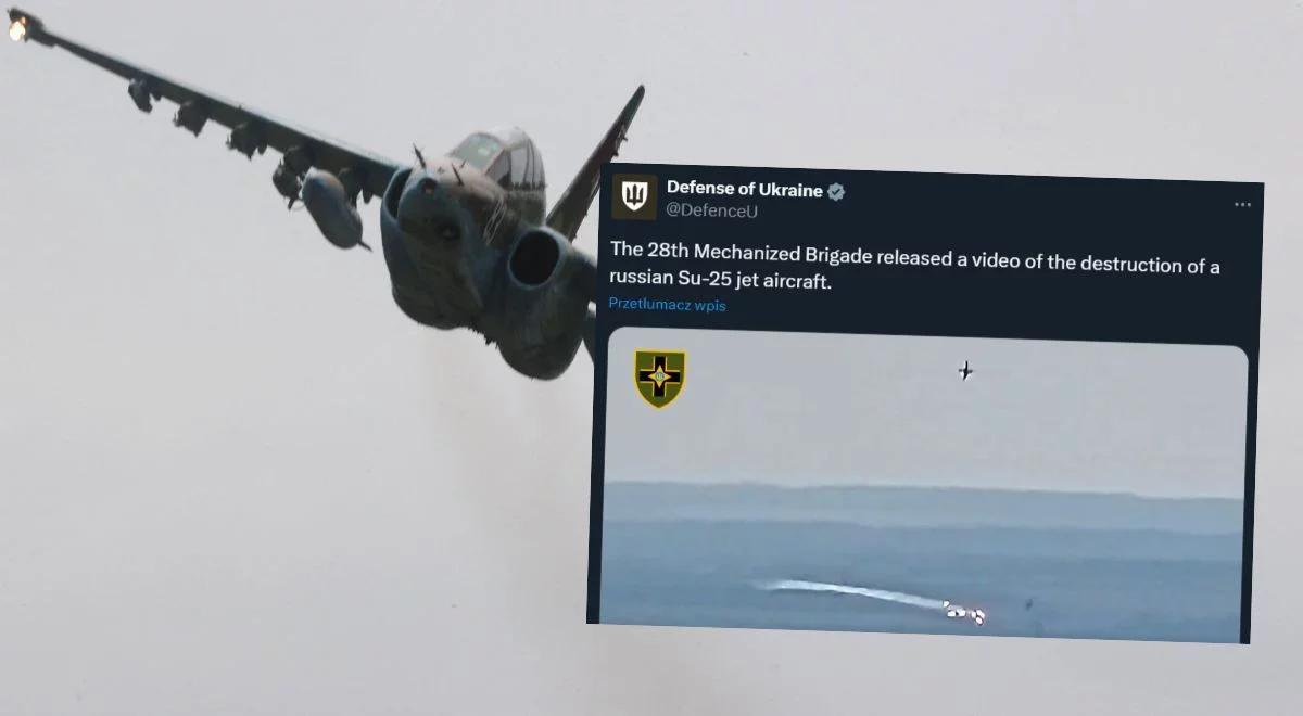 Rosyjski Su-25 zestrzelony z ręcznej wyrzutni. "Wrak zdobi teraz krajobraz Donbasu"
