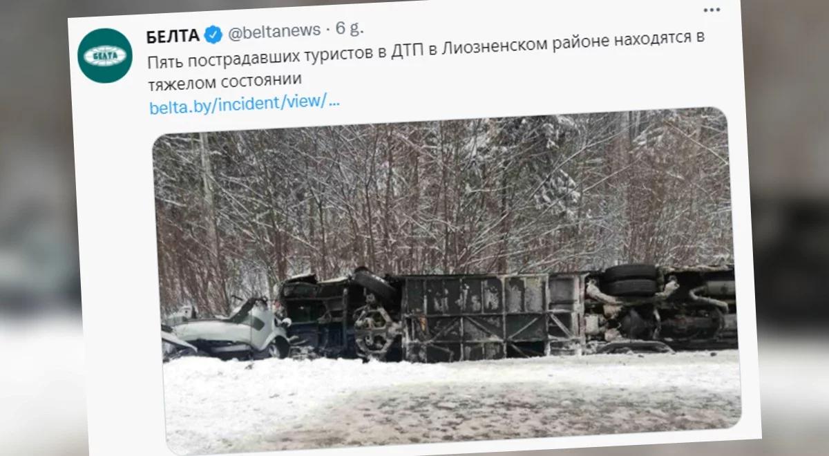 Wypadek autobusu wycieczkowego na Białorusi. Większość poszkodowanych to Rosjanie