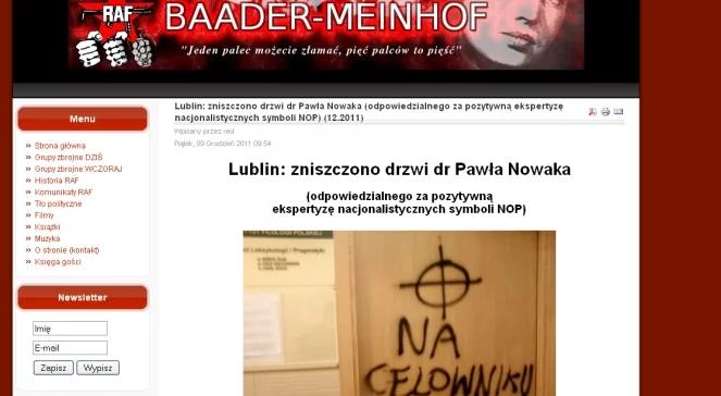 Antifa zastrasza biegłego od symboli NOP