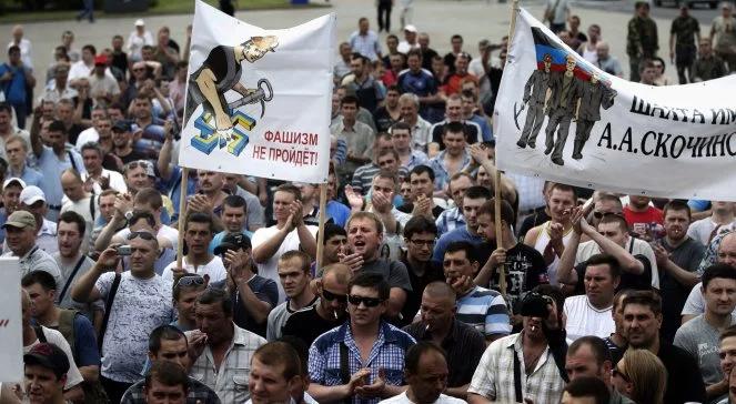 Donieck: protest górników przeciw akcji rządu w Donbasie