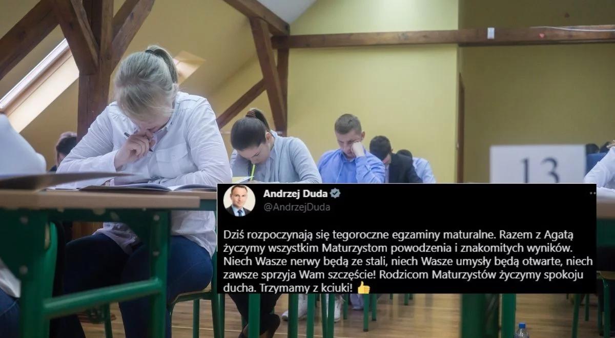 Matura 2023. Słowa wsparcia od pary prezydenckiej. "Niech Wasze umysły będą otwarte, trzymamy kciuki"