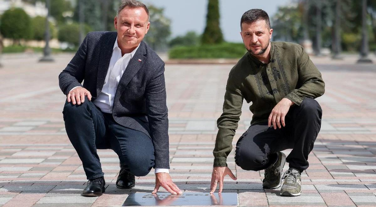 Andrzej Duda w Kijowie. Otwarto Aleję Odwagi z nazwiskiem polskiego prezydenta