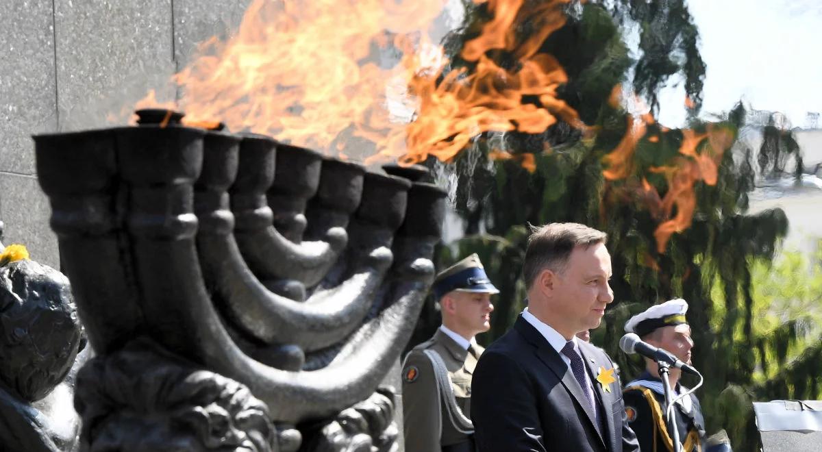 Andrzej Duda: pochylamy dziś nisko głowę przed bohaterstwem powstańców z getta warszawskiego