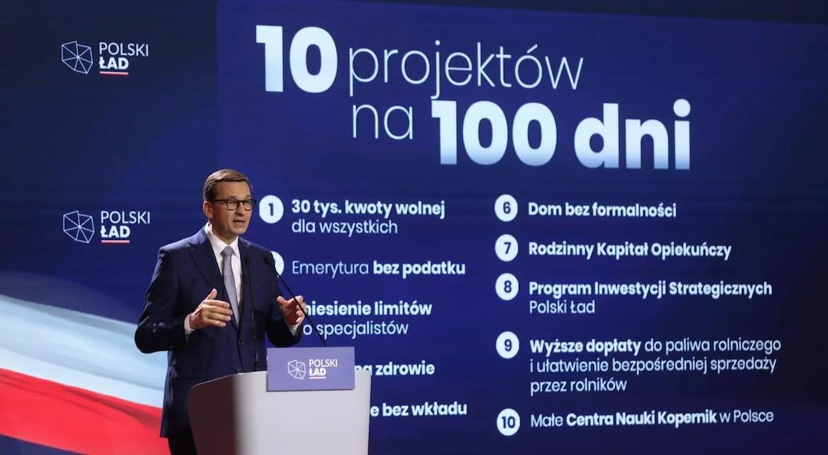 10 projektów na 100 dni. Premier: chcemy pokazać konkret i wiarygodność Polskiego Ładu