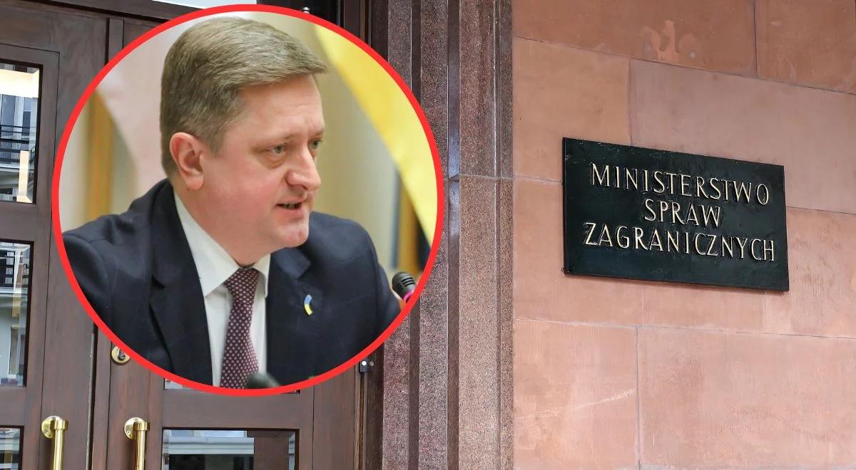 Ambasador Ukrainy zaproszony do MSZ. Wiceminister Jabłoński: rozmowa będzie miała bardzo szczery charakter