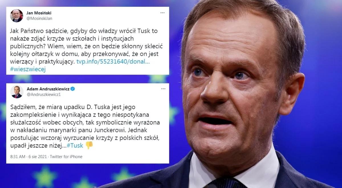 Tusk chce usunąć krzyże ze szkół. Burza na Twitterze: "upadł jeszcze niżej"