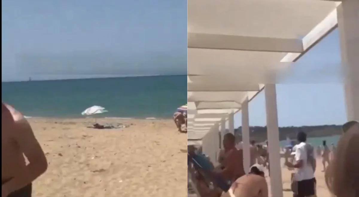 Eksplozja pocisku na plaży. Panika wśród Rosjan [WIDEO] 